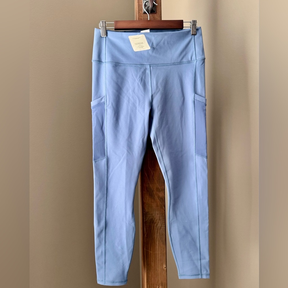 Fabletics On The Go Power Hold High Waisted Leggings Elemental Blue Women’s Sz L